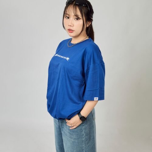 BoxBox®  BOLT Logo  寬版落肩T恤 流動藍