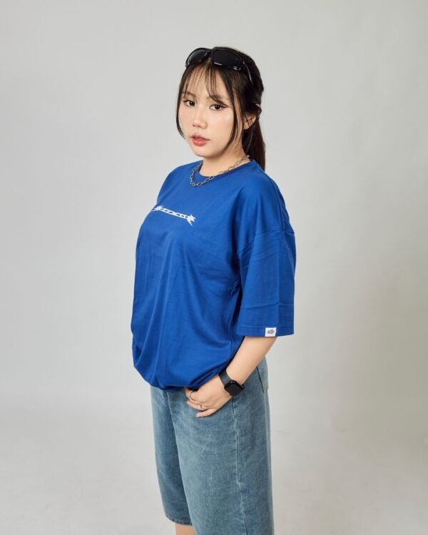 BoxBox®  BOLT Logo  寬版落肩T恤 流動藍